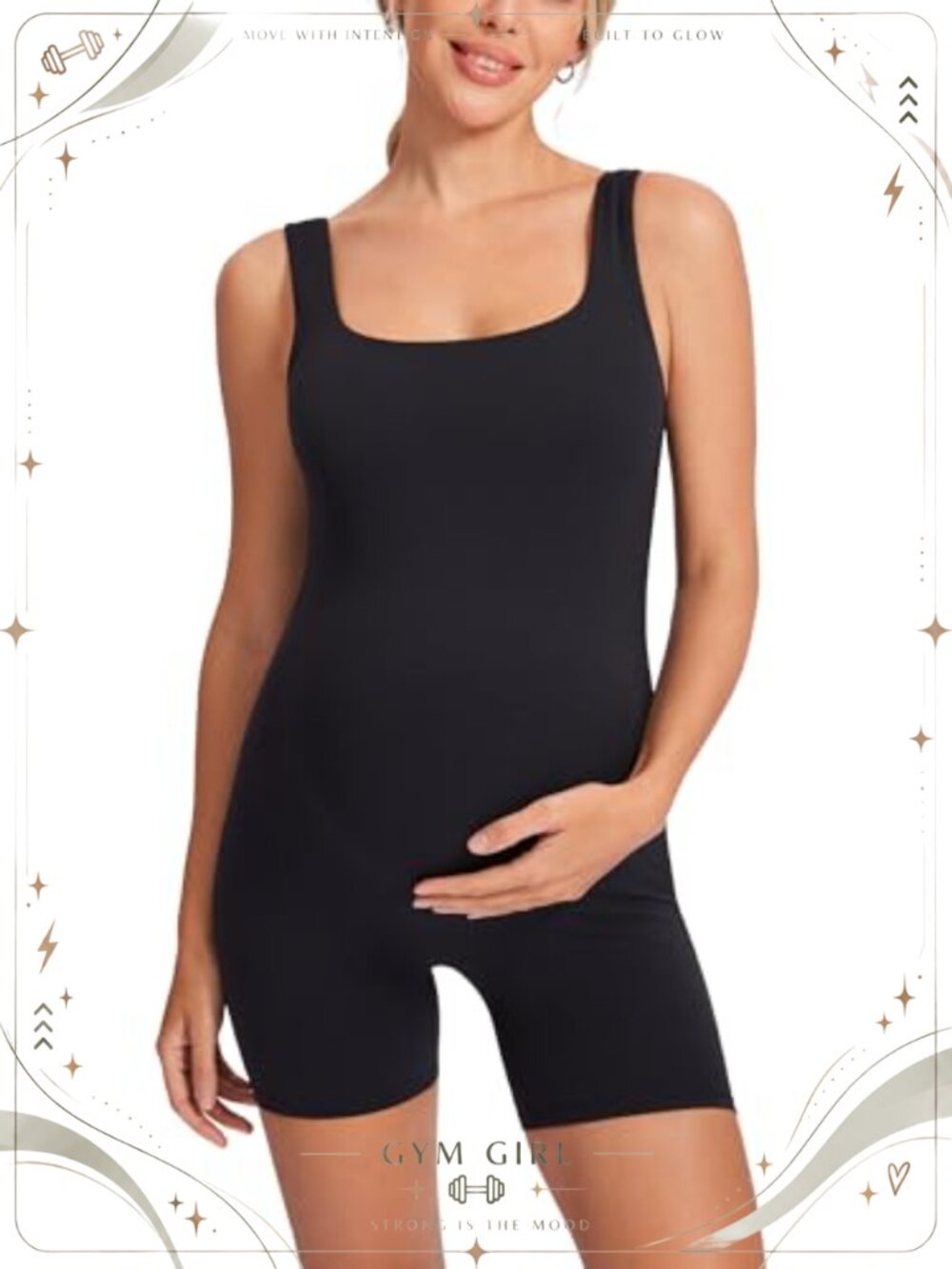 Maternity Jumpsuit Shorts Natrelax Buttery Soft Slim Fit Low Back